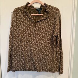 Ralph Lauren Floral Brown Blouse